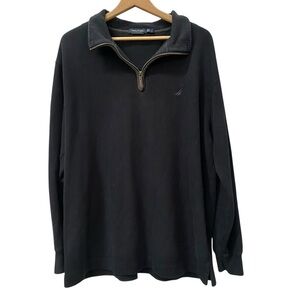 Nautica Men's Black Quarter-Zip Sweater L
